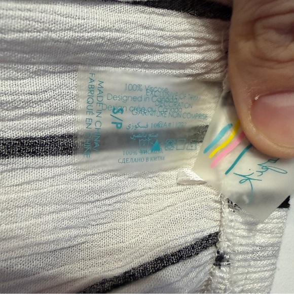 Tropik Womens Striped Strapless Mini Dress Small Resortwear Tropical Vacation - Picture 7 of 7